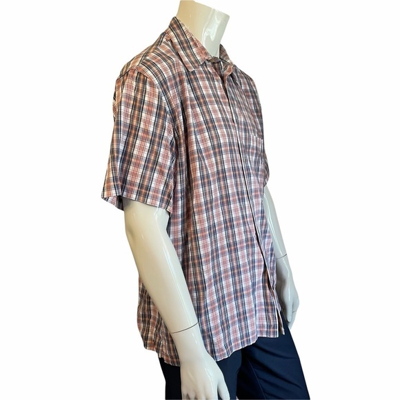 Pendleton Orange Blue Plaid Casual Button Shirt - Picture 5 of 11